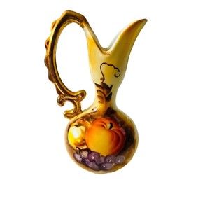 VTG Enesco Japan handpainted fruit pattern Vase Or Cruet